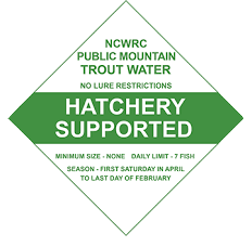 Trout Water Hatchery Supported Sign Trout Water Hatchery Supported Sign