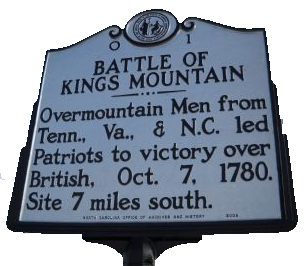 Battle of King's Mountain sign
