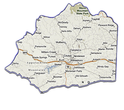 Wilkes County map Wilkes County map
